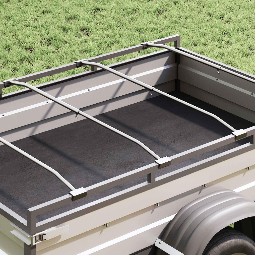 vidaXL Vliegtuigdrager voor aanhanger, zilver, 136-218 cm Productafbeelding 
