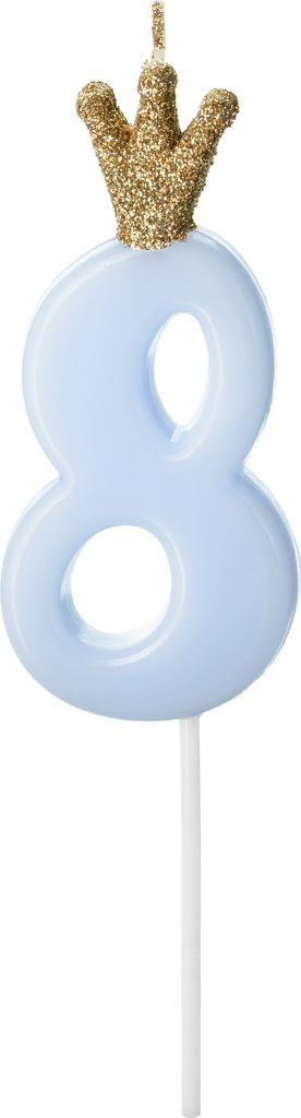 geburtstagshülle Nummer 8 einfarbig blau 9,5cm 71824
