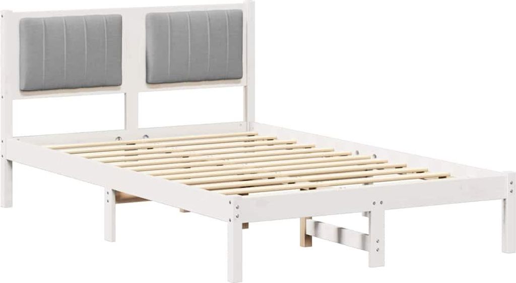 vidaXL Bettgestell mit gepolstertem Kopfteil Hellgrau 120 x 200 cm