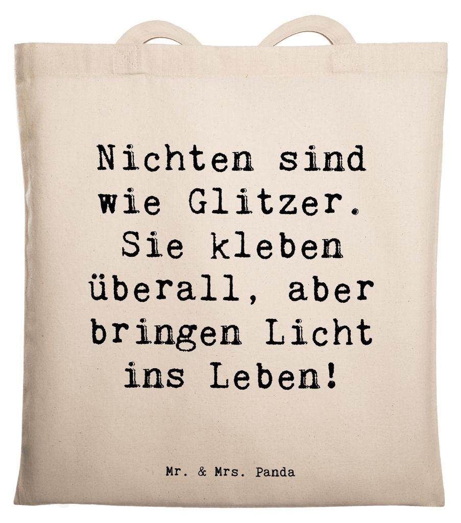 Mr. & Mrs. Panda Shopping Tasche Spruch Nichte Glitzer - Transparent - Geschenk, Tragetasche, Liebe, besondere Anlässe, Familie, handgemacht, Fami...