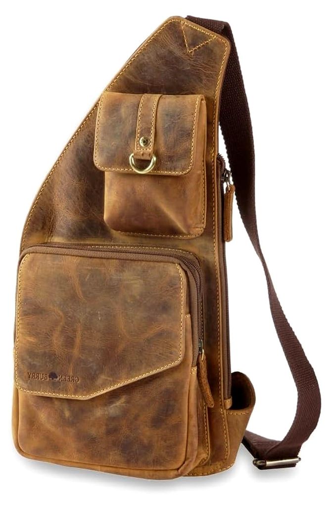 Vintage Umhängetasche aus Leder 20 cm