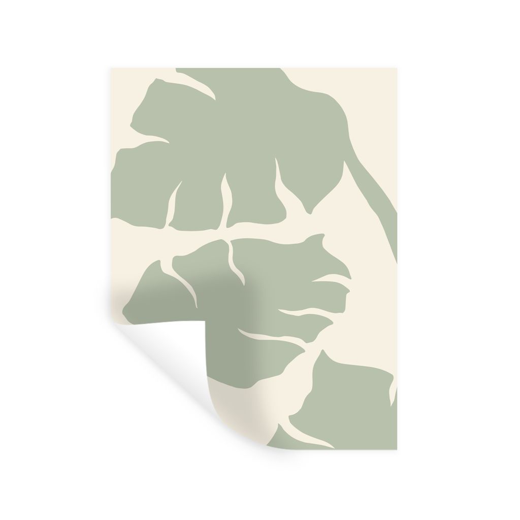 MuchoWow Wandtattoo Wandsticker Wandaufkleber Monstera - Blätter - Grün - Pflanzen 30x40 cm Selbstklebend und Repositionierbar - Sticker - Deko...