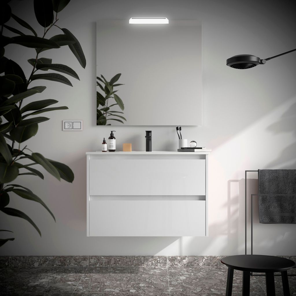 Noja Komplett-Set 800 2 Schubladen White Gloss