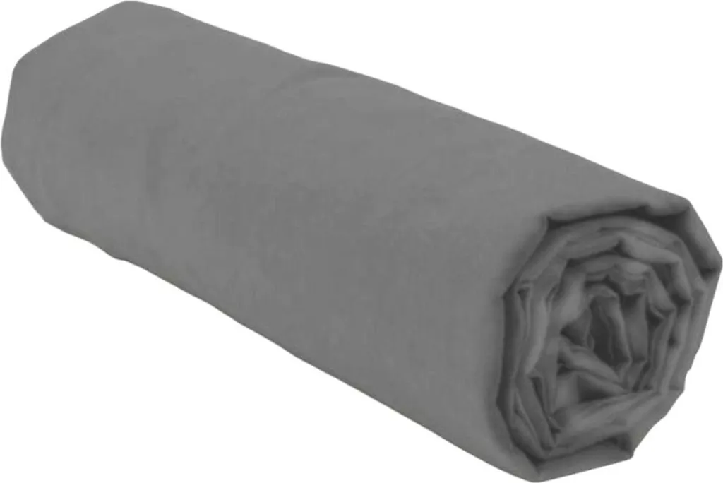 Drap housse 140x190 cm en bonnet de 30 cm Gris Anthracite pour lit 2 places