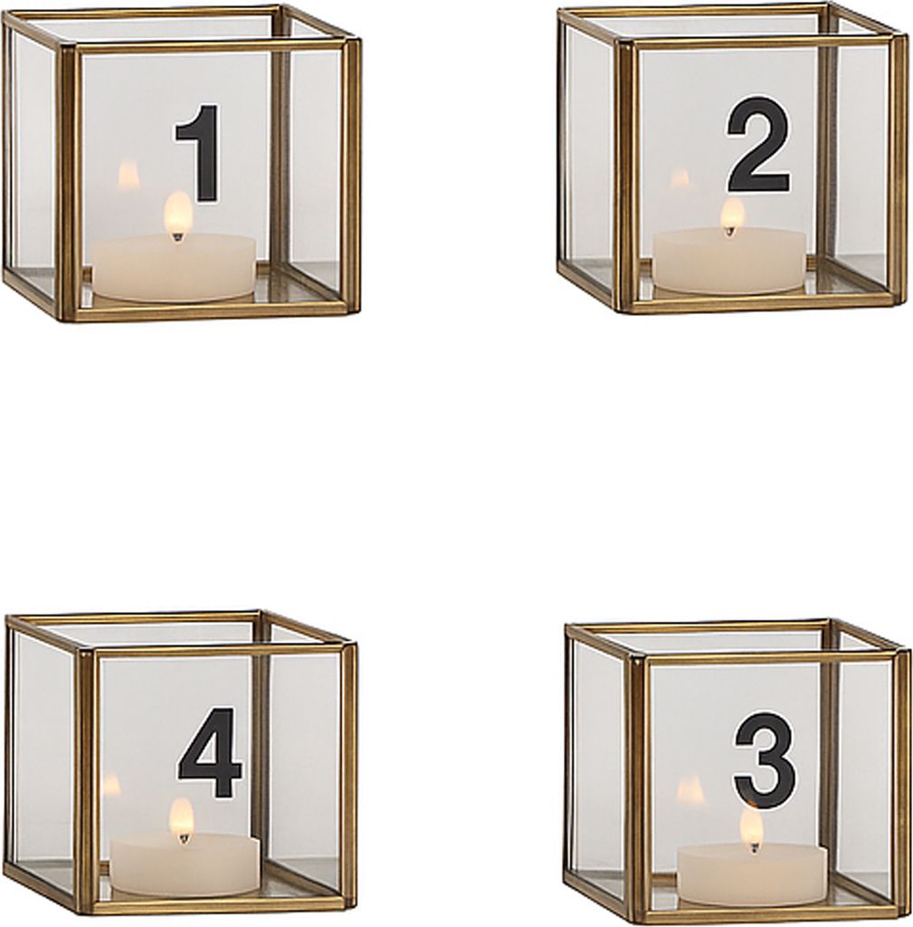 Marrakesch 4er Set Skandinavische Deko Windlichter Glas 10cm groß | Windlicht Teelichthalter Virimi als Garten Wohnzimmer Tisch Deko | Exquisite K...