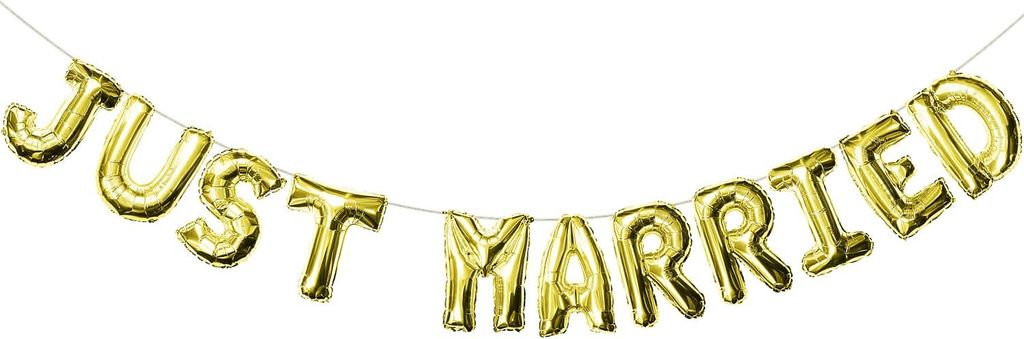 Oblique Unique Just Married Folienballon Girlande Hochzeit Produktbild 