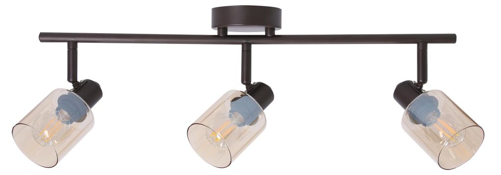 Lampada da soffitto con paralumi color ambra Agra, nero e Immagine del prodotto 