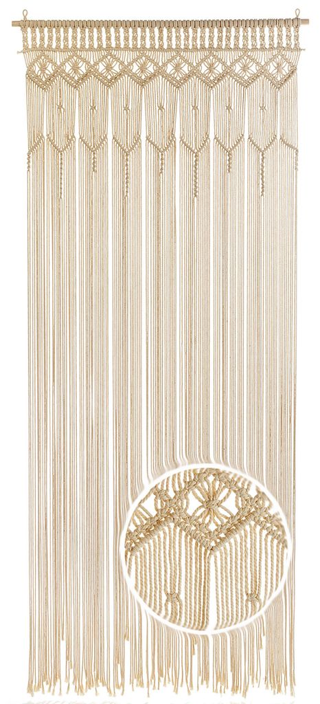 Kobolo Türvorhang Makramee LACE beige 132 Stränge 95x210cm Produktbild 
