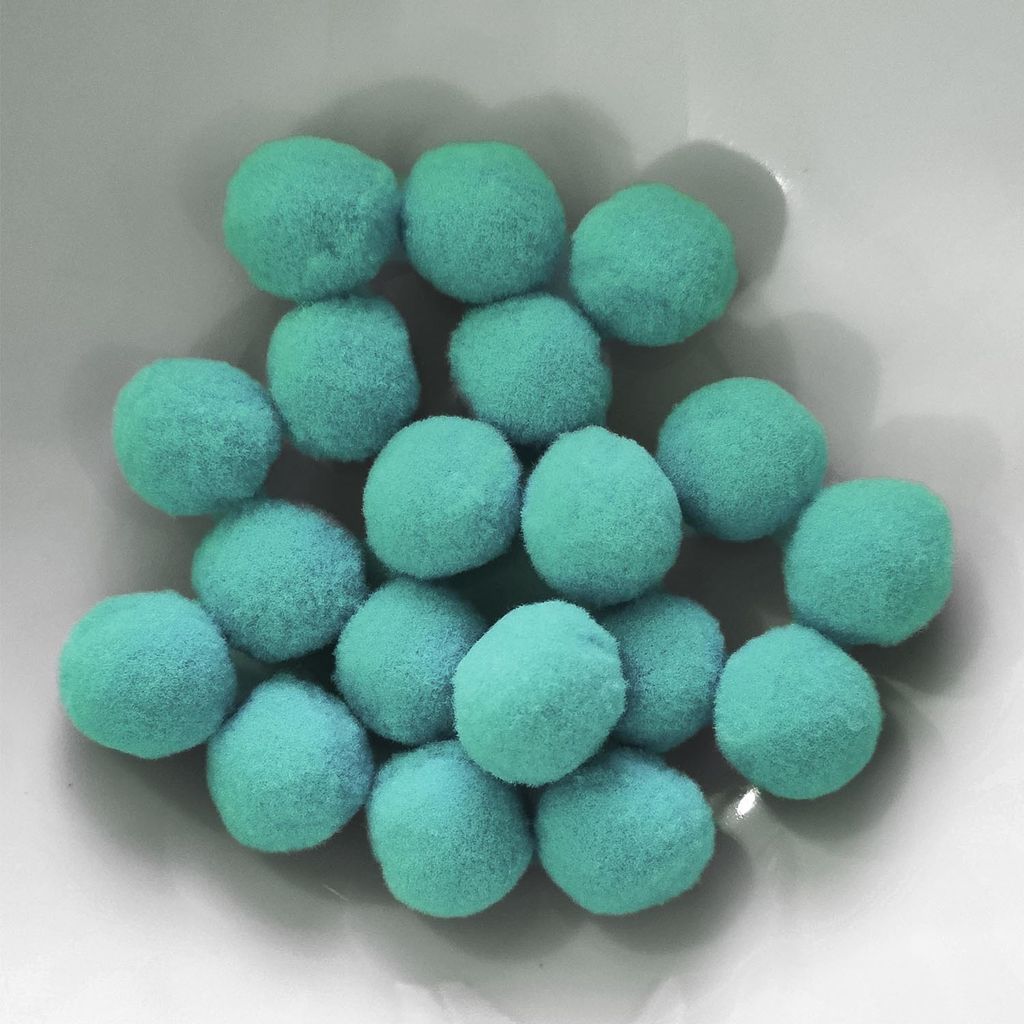 PomPon / Bälle aus Baumwolle - 20 mm / 25er Set - Türkis hell