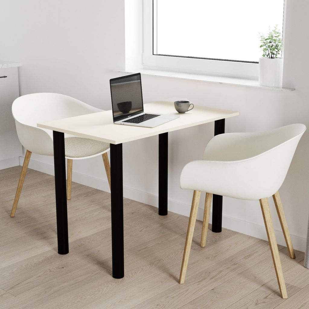 AKKE Vanille Tisch mit schwarze beine LxBxH: 80x50x74 cm
