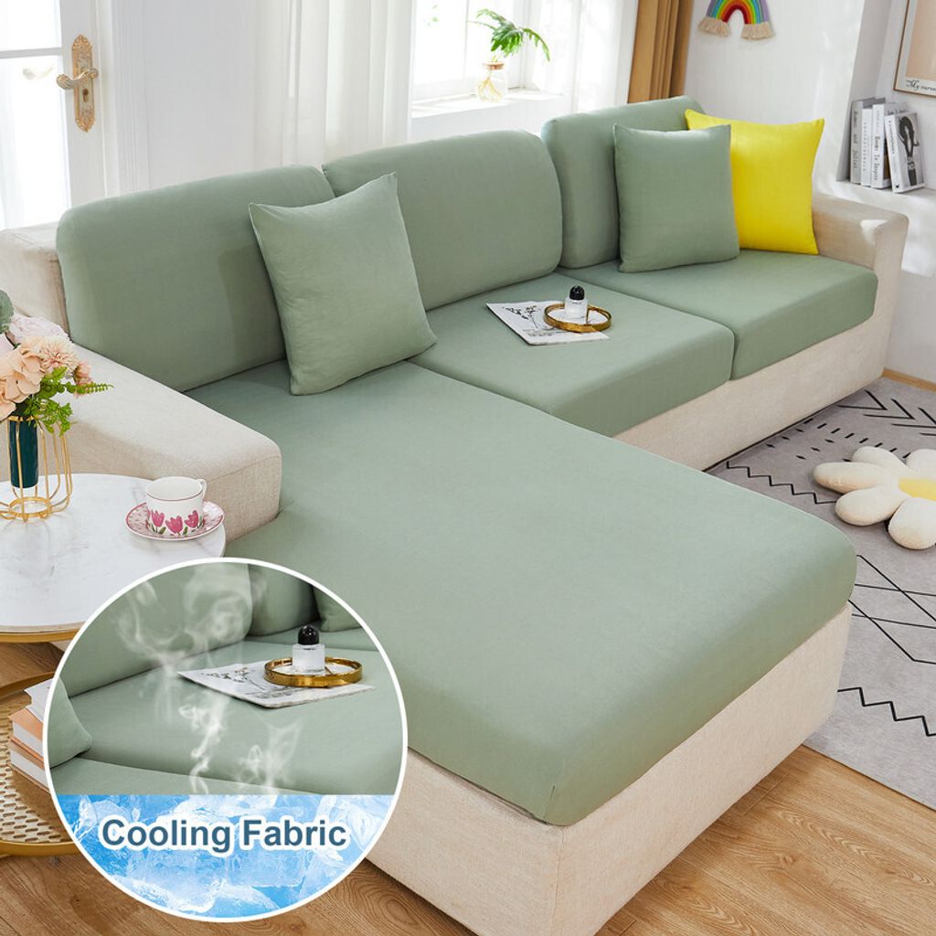 (Grün,100×55cm)kühlen Eisfaden Sofa Sitzkissenbezug Wasserdichter Sofa Kissenbezug Stretch Anti-Falten Terrassen Sitzkissenbezug Outdoor K...