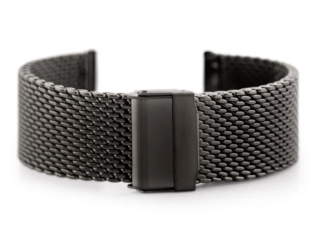 Bracelet Pacific 10 HQ Mesh 20 mm graphite mat - Bracelet montre acier