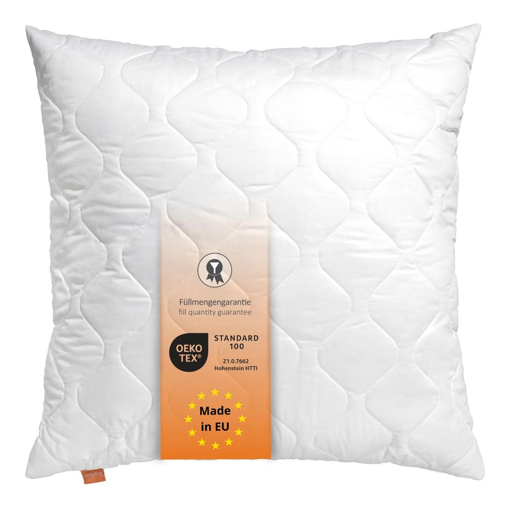 Kopfkissen 60 x 60 cm, Bettkissen, 100% Mikrofaser, für Allergiker geeignet, sleepling Basic 100