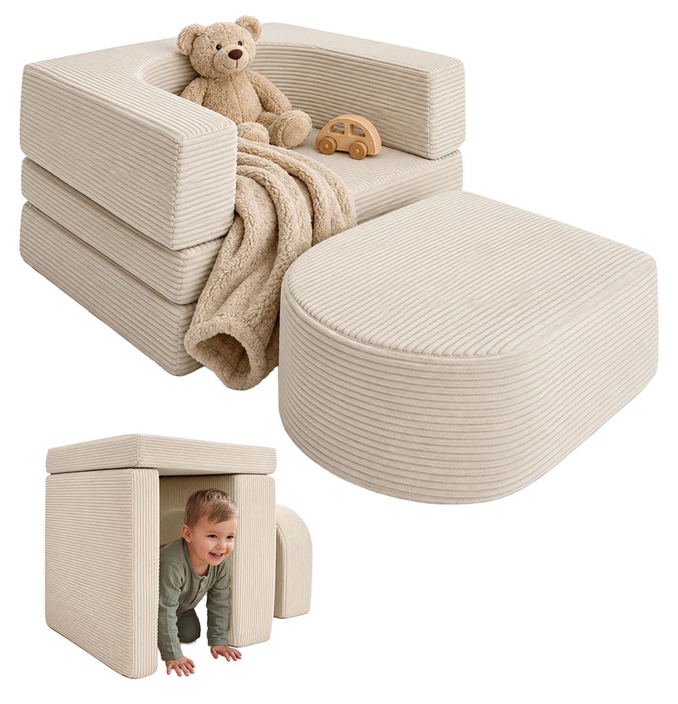 Relaxdays kinderfauteuil, modulair, 4-delig, zachte Productafbeelding  AI-gegenereerde afbeelding