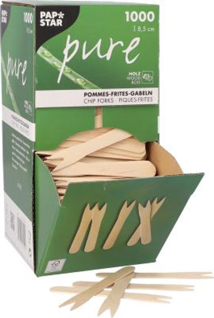 Pommes-Frites-Gabeln, Holz "pure" 8,5 cm Produktbild 