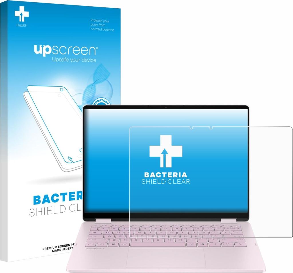 upscreen Schutzfolie für HP OmniBook 5 Flip 14 14-fp0153ng Displayschutz Displayschutzfolie Folie Klar antibakteriell