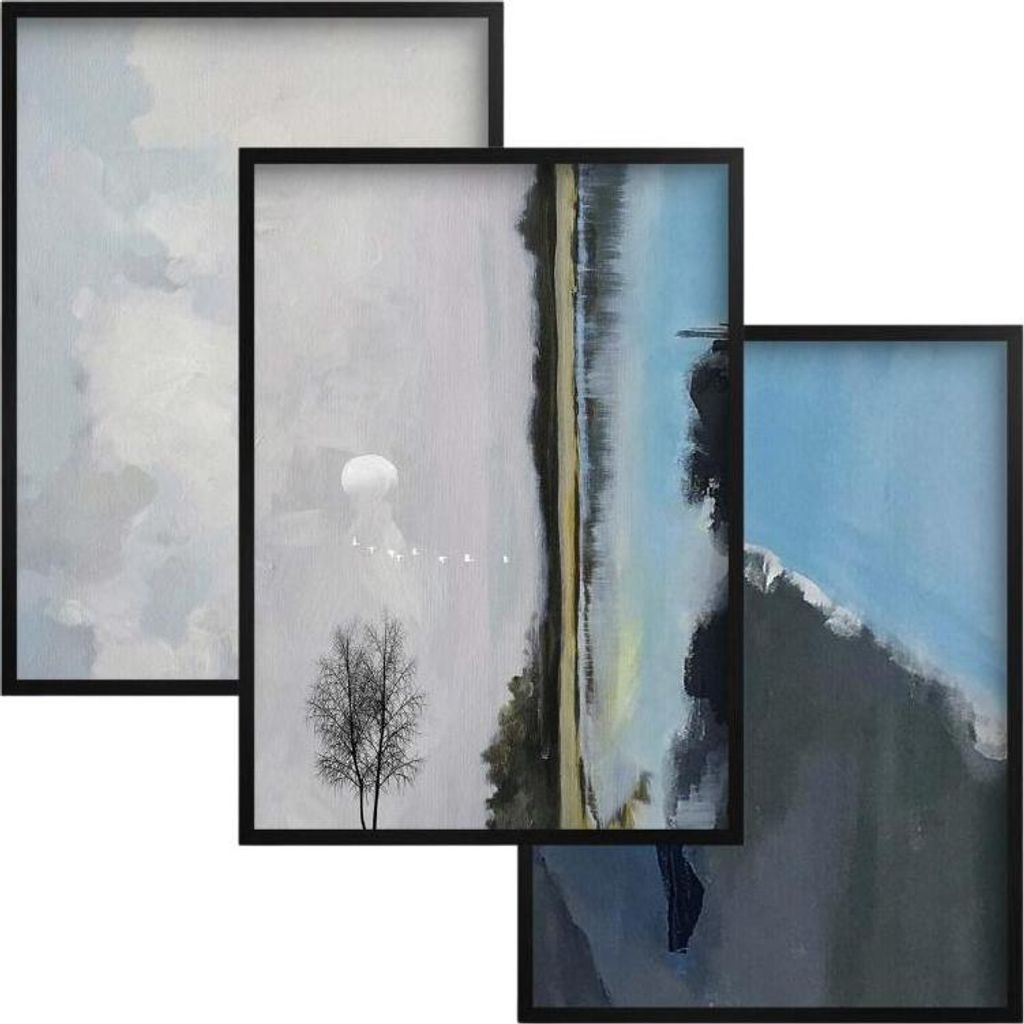 Wandposter Set Wandbilder fürs Wohnzimmer Set 30x40 Abstrakt