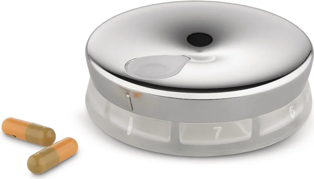 Alessi YoYo Pilulier de Voyage en Acier Inoxydable 18/10 Brillant