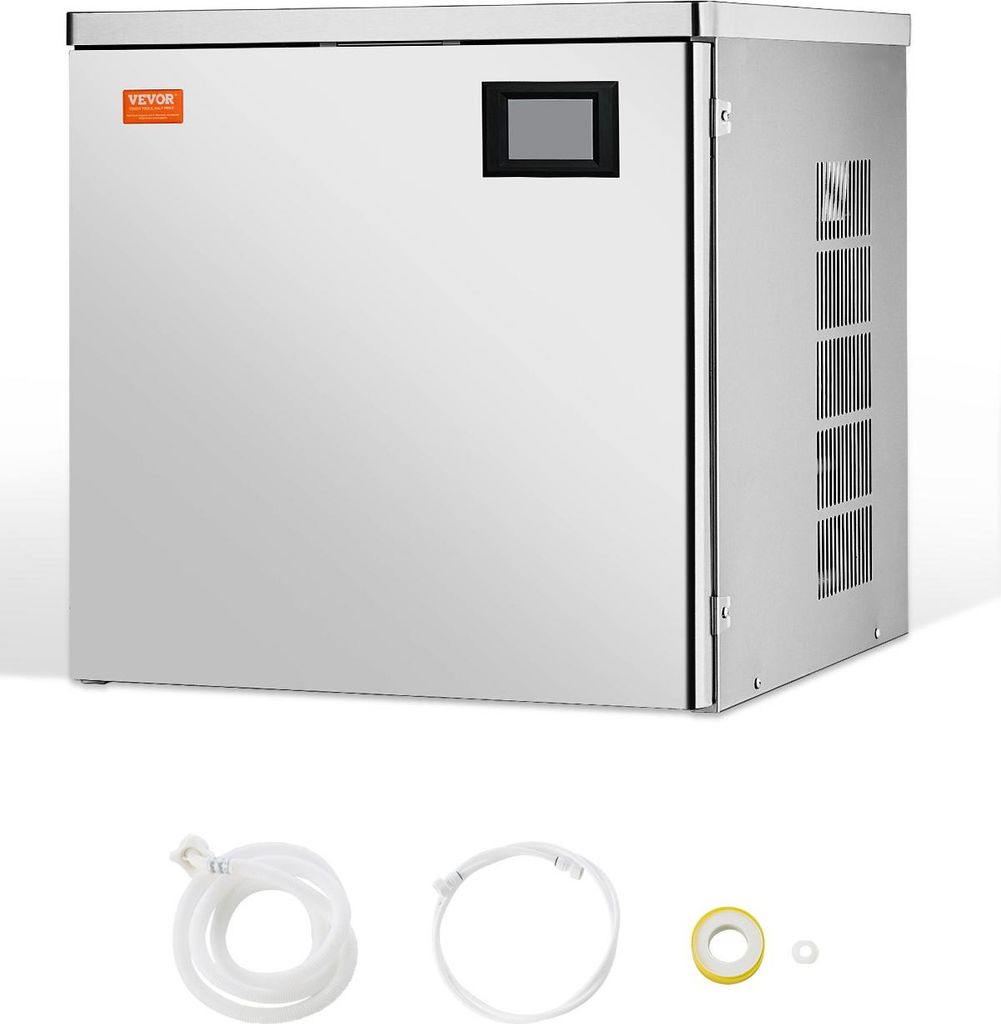 VEVOR Eismaschinenkopf kommerzieller Eisbereiter Eismaschine (nur Kopf) 181 kg/Tag, Kopf aus Edelstahl + PE-Kunststoff Eiswürfelmaschine-Kopf mit ...