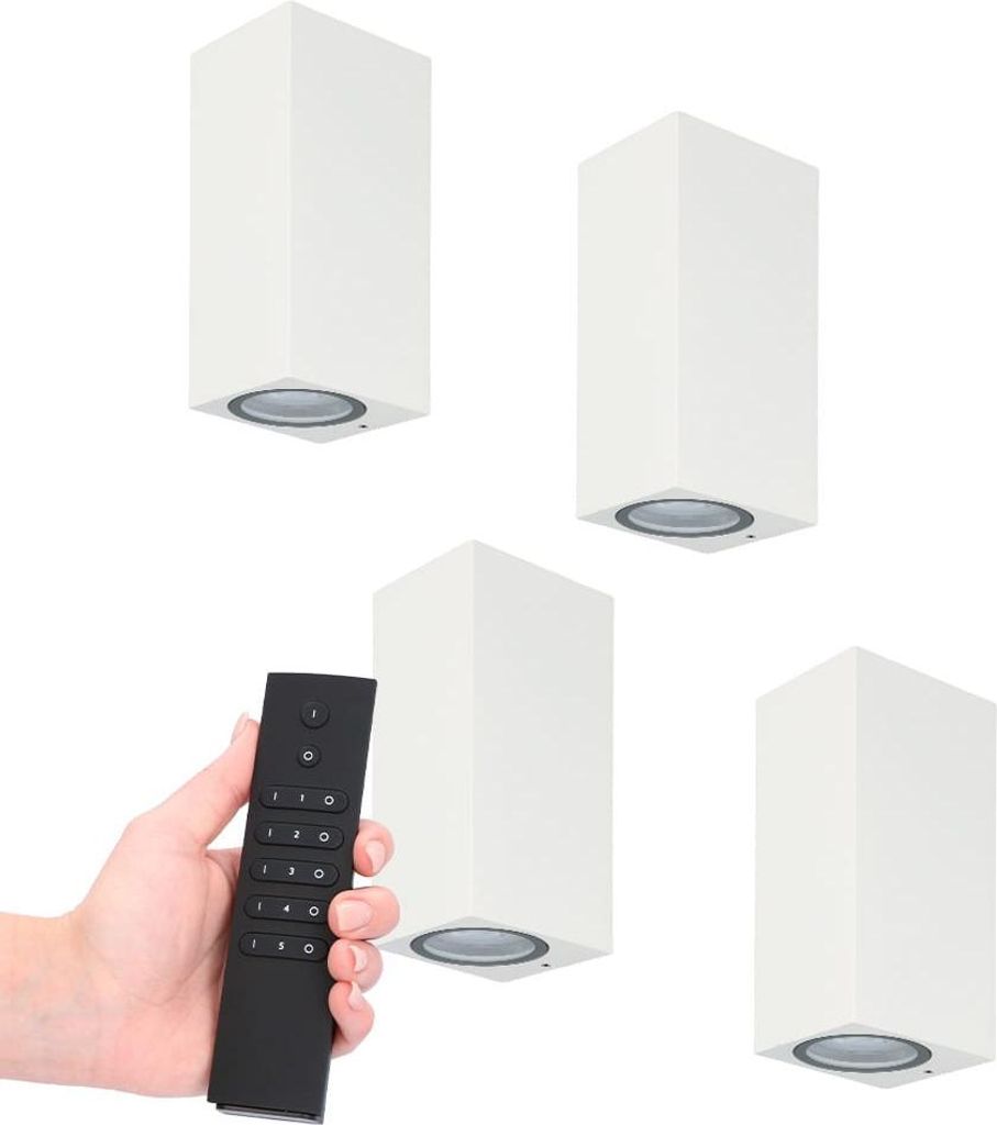 hoftronic LED Wandlampe Selma 8W 690lm 2700K Weiß GU10 IP65 Dimmbar