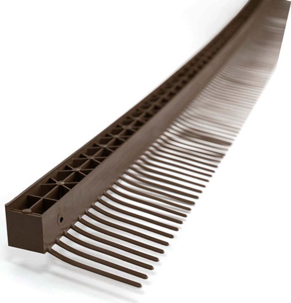 Traufenkamm Dachartikel Traufkamm Lüftungskamm 60mm Mit Lüftungsgitter 25x25mm Spatzenkamm 1m BRAUN 1m