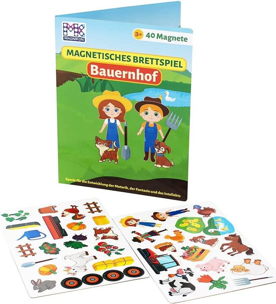 Magnetspiel Bauernhof für Kinder mit 40 Magneten, Spielfeld 33x51,5 cm