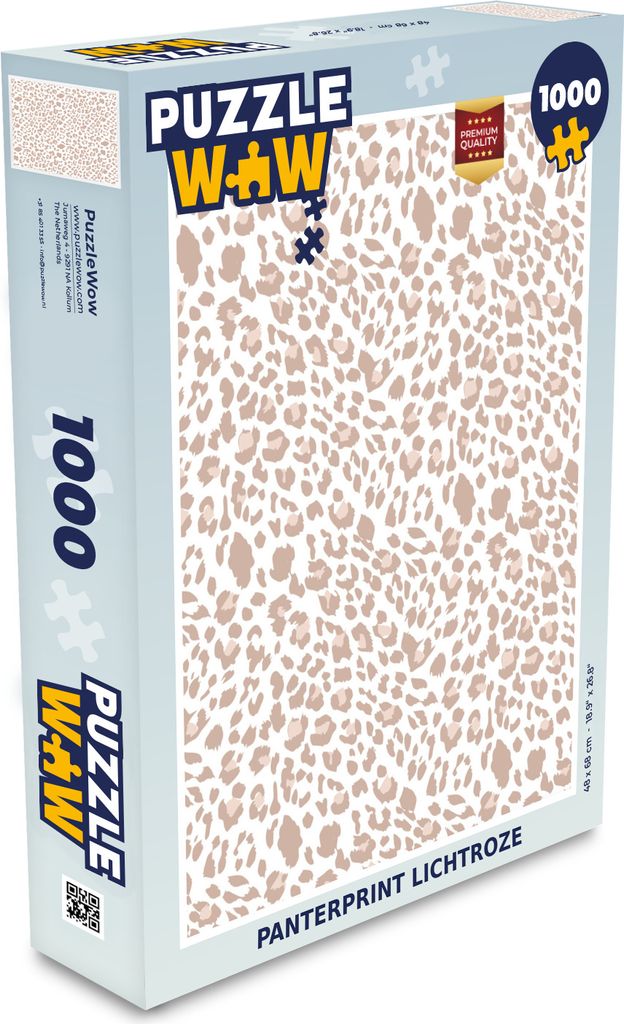 MuchoWow Puzzle 1000 Teile Druck - Safari - Weiß - Rosa - Spielzeug - Alt und Jung - Spiele - Puzzeln