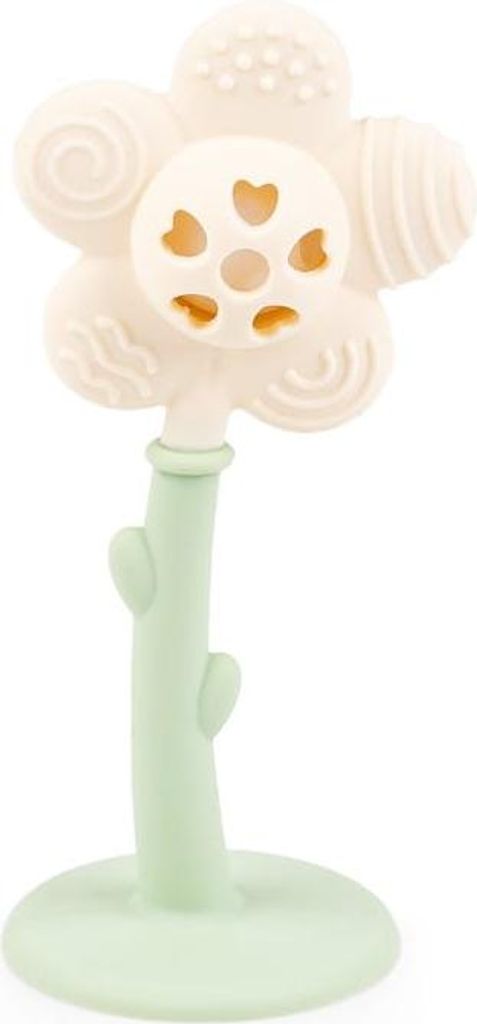 Jouet de dentition en silicone, hochet avec base Fleur, Image du produit 