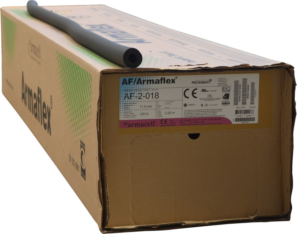 AF/Armaflex Armacell Kälte Kautschuk Isolierung AF2 Ausführung: 18 mm Rohr x 11,5 mm Isolierstärke