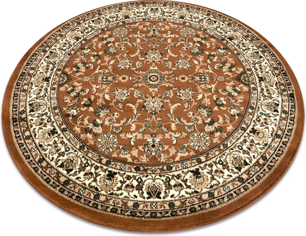 Aménagez votre intérieur avec le tapis rond marron 120 cm ROYAL ADR