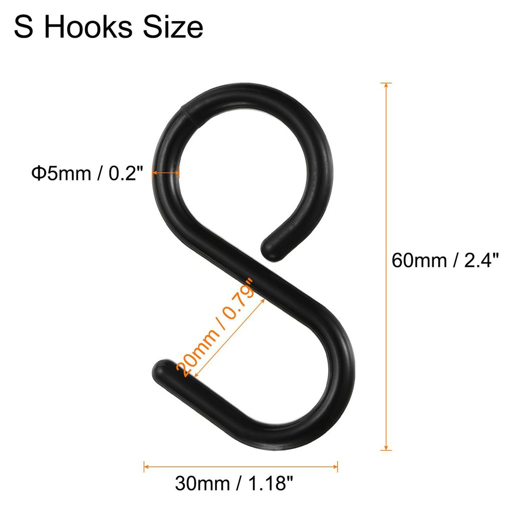 6 Stš¹ck S Haken 2,4" Kunststoff H?ngende S-f?rmige Haken Kleine S Haken Kleiderstangen Haken zum Aufh?ngen von Kš¹chenutensilien, Tassen, Pfla...