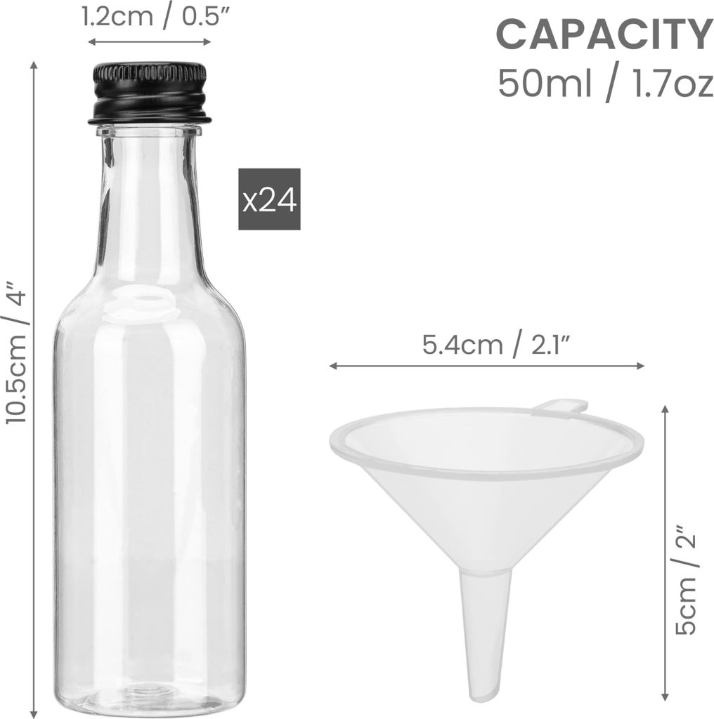 Belle Vous Mini Fläschchen Kunststoff Likörflaschen 48 Stk Produktbild 5