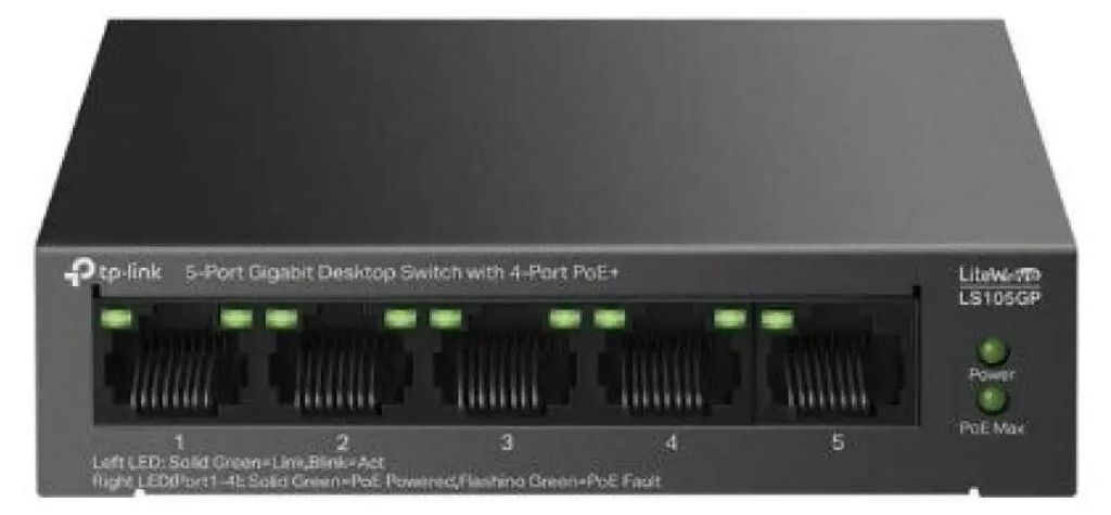 TP-LINK TP-Link LiteWave 5-Port Gigabit Desktop Switch mit 4-Port PoE+