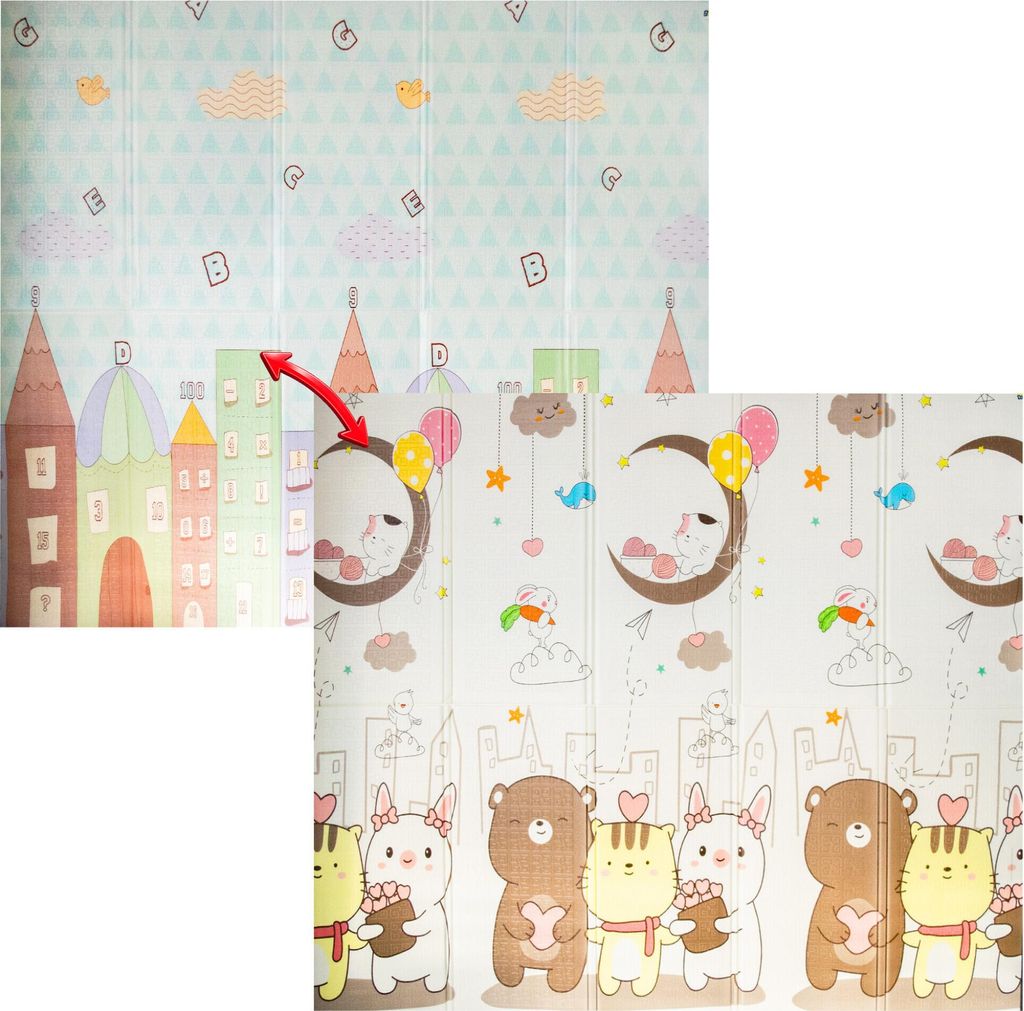 Aga4Kids Kinder Faltbare Schaumstoffmatte 200x180 cm DS3018