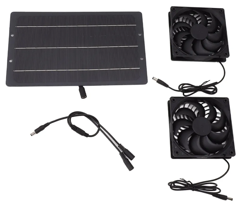 Ventilateur solaire étanche IP65 double sortie 10W à montage mural