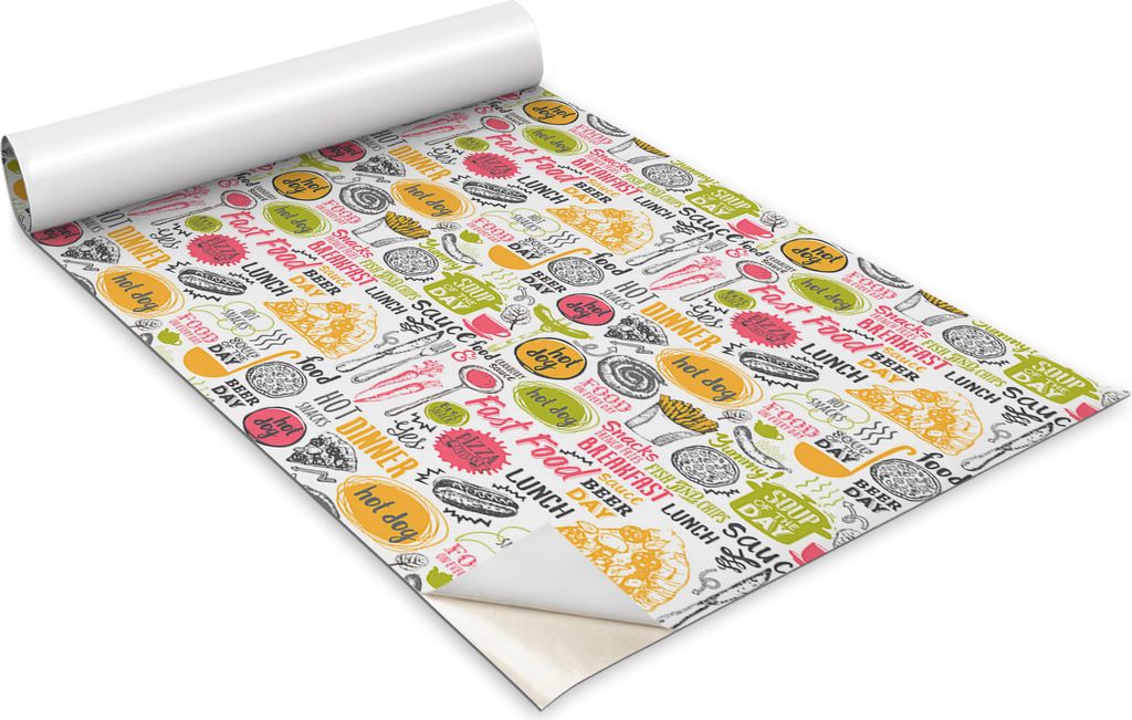 Selbstklebende Möbelfolie - Dekorationsfolie - Tischmöbel - Zuschneidbar - Fast-Food-Mittagessen - 100 x 50 cm