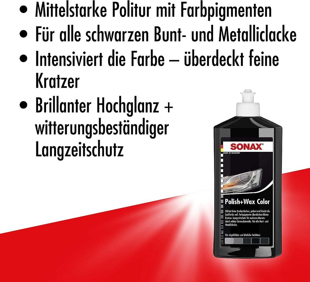 Sonax Polish & Wax Color schwarz 500ml Produktbild 3