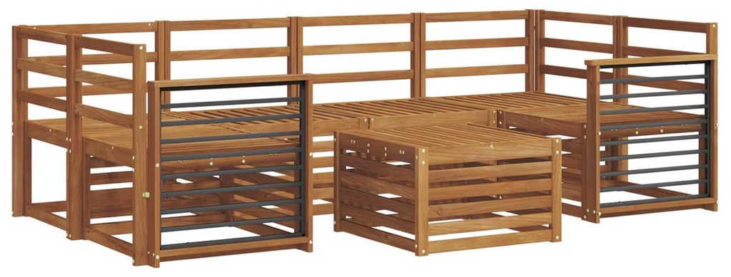 vidaXL Sofagarnituren 7 pcs Natur Massivholz Akazie