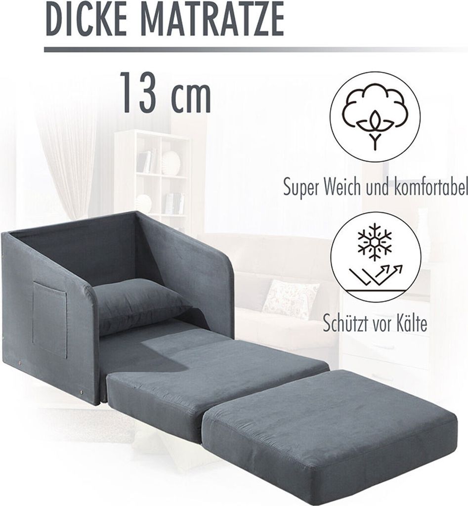 HOMCOM HOMCOM sofa rozkładana pokrowiec zmywalny sofa Zdjęcie produktu 5