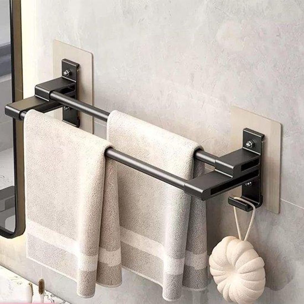 Aluminium Badkamer-Accessoire Wandmontage 40 cm Mat Schwarz