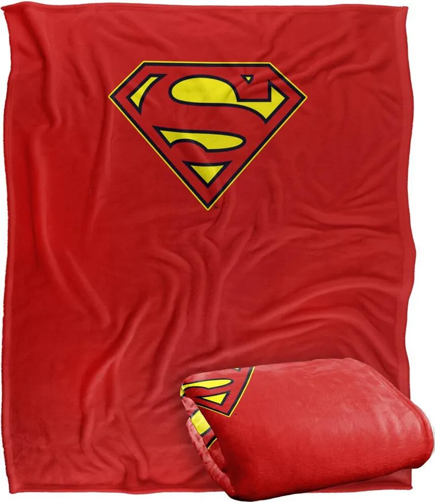 Couverture Superman Logo Brodé TV19397 en Microfibre Douce Multicolore