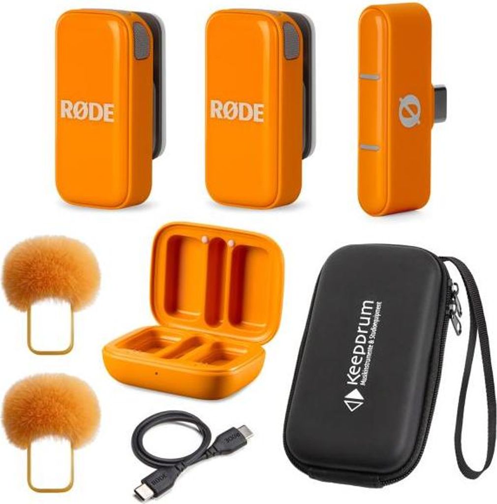 Rode Wireless Micro Mikrofon-System USB-C Orange mit Soft-Case
