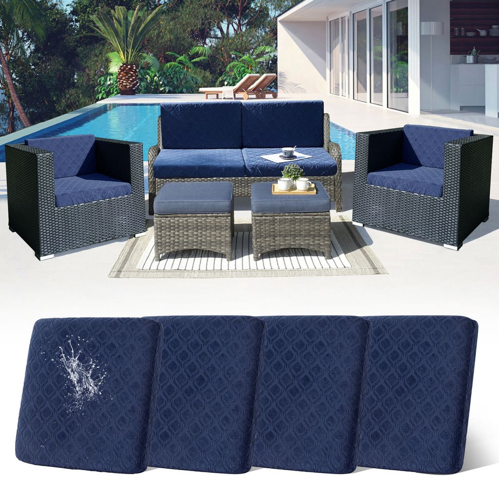 4 Stück Outdoor Kissen Wetterfest Sofabezug Wasserdicht Sofa Sitzkissenbezug Outdoor Sofa Überzug Bezüge Für Gartenpolster Sofa Cushion Cover S...