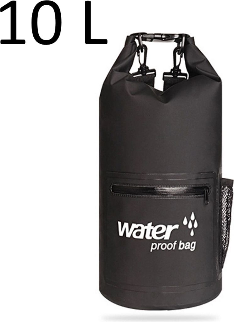 Drybag 10L in Schwarz, wasserdichter Seesack, Rollbeutel Produktbild 