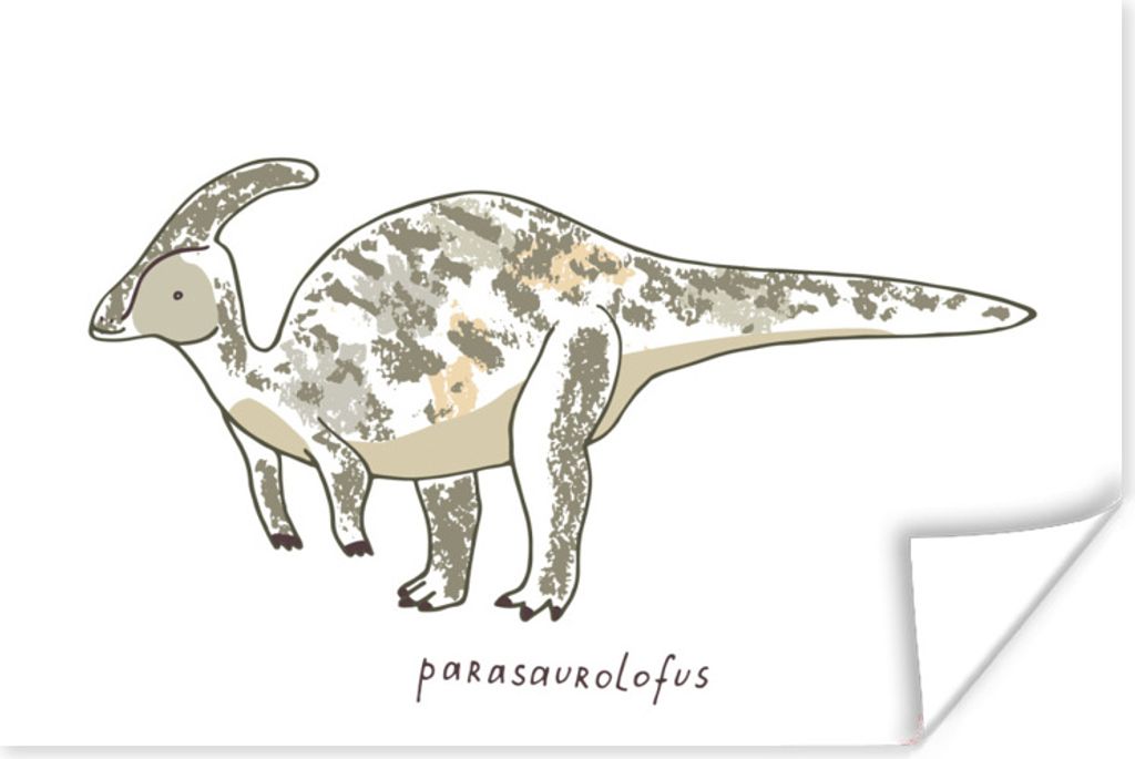 MuchoWow Poster Kinderzimmer - Parasaurolofus - Dinosaurier - Jungen - Mädchen - Kind 30x20 cm - Plakate - Print