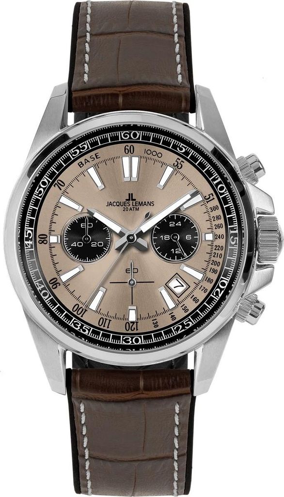 Jacques Lemans 1-2117ZF Herrenuhr Chronograph Liverpool Braun