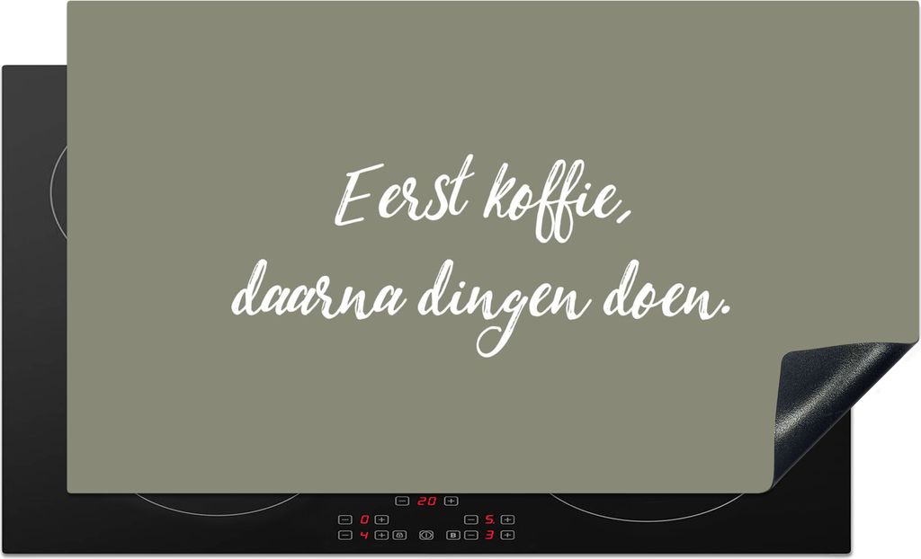 KitchenYeah Herdabdeckplatte Sprichwörter - Erst der Kaffee, dann die Arbeit - Zitate - Kaffee , 89x51cm, Küche Deko, Glaskeramikfeld Herdabdec...