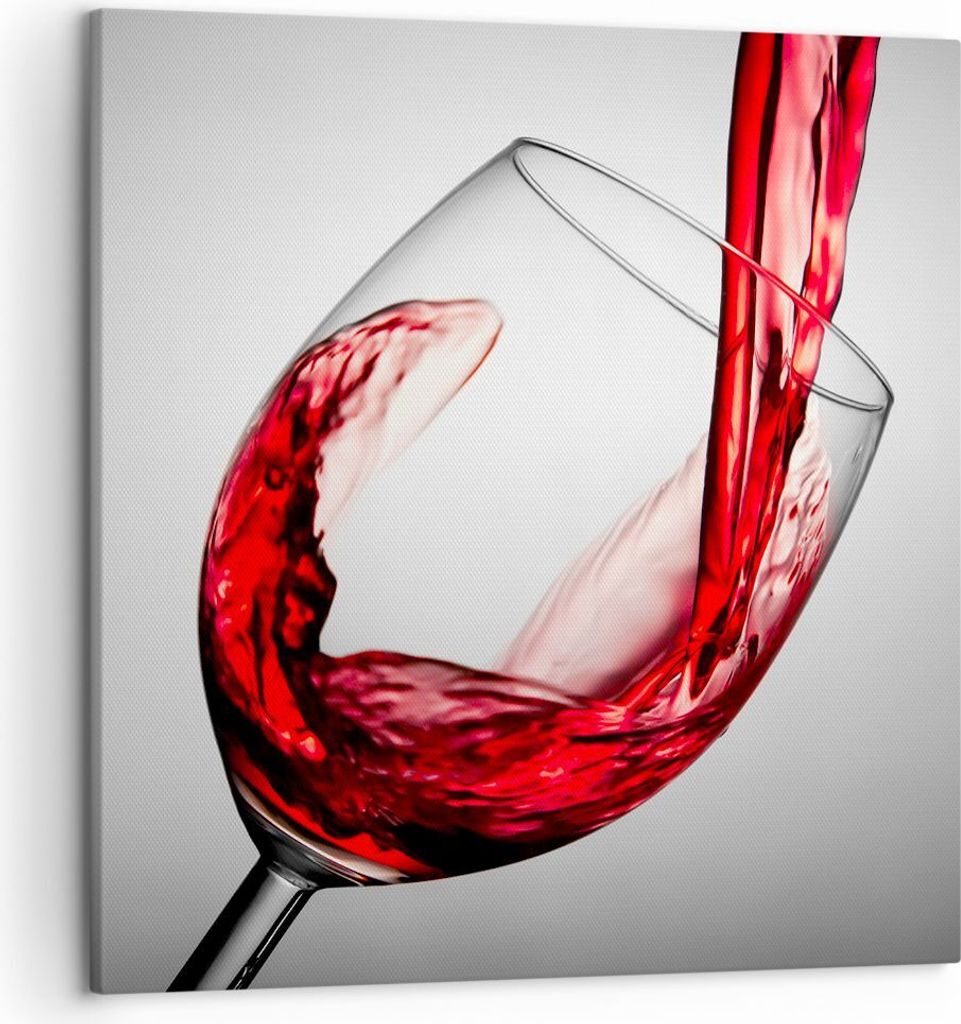 Bild auf Leinwand - Leinwandbild - Trinken glas wein - 50x50cm - Wand Bild - Wanddeko - Wandbilder - Leinwanddruck - Bilder - Kunstdruck - Wanddeko...
