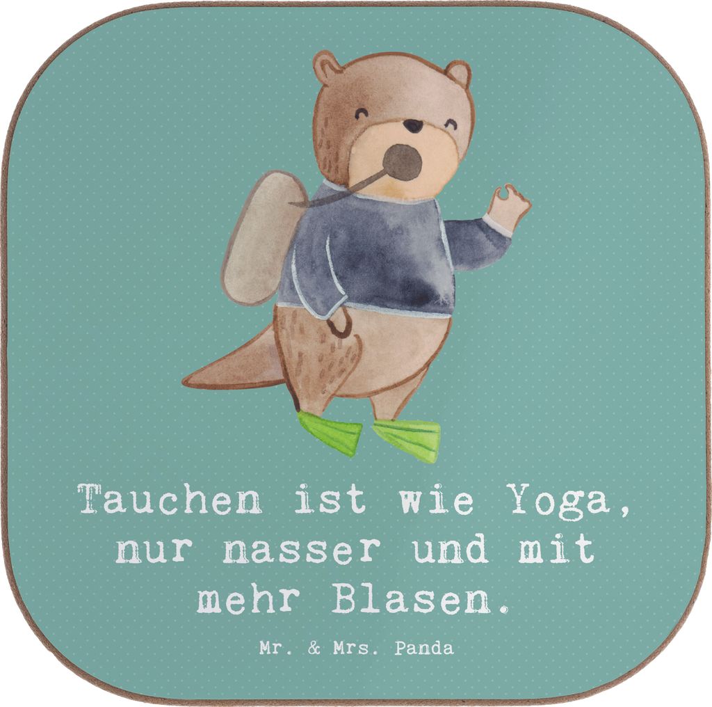 Mr. & Mrs. Panda Tischuntersetzer Tauchen Yoga - Meeresbrise - Geschenk, Teamsport, Untersetzer Gläser, Tassenuntersetzer, für, Sportler Geschenk...