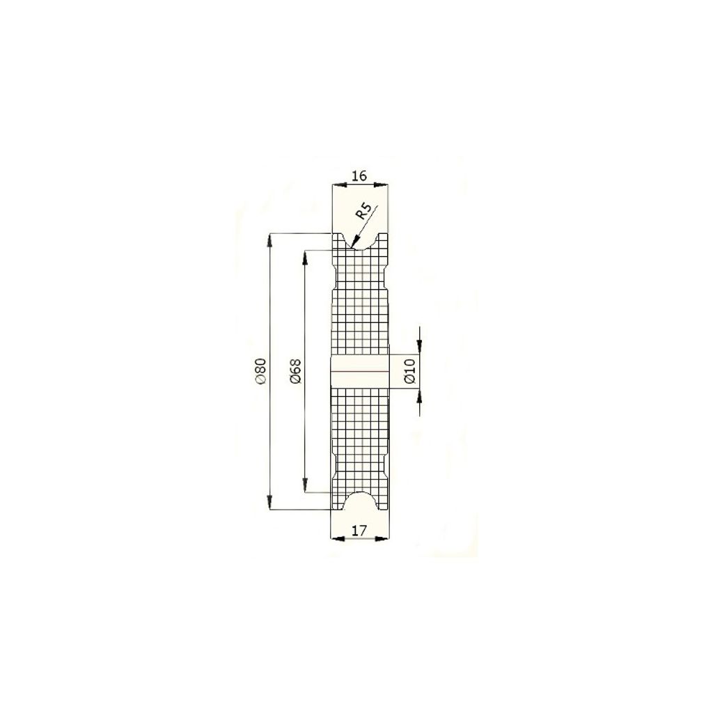 Produktbild von Zabi Nylon-Seilrolle D=44 Mm, Für Seil 20 Mm, Gleitlager, Tragkraft 50 Kg – Kunststoffprofilrolle Für Leitung & Hebezug